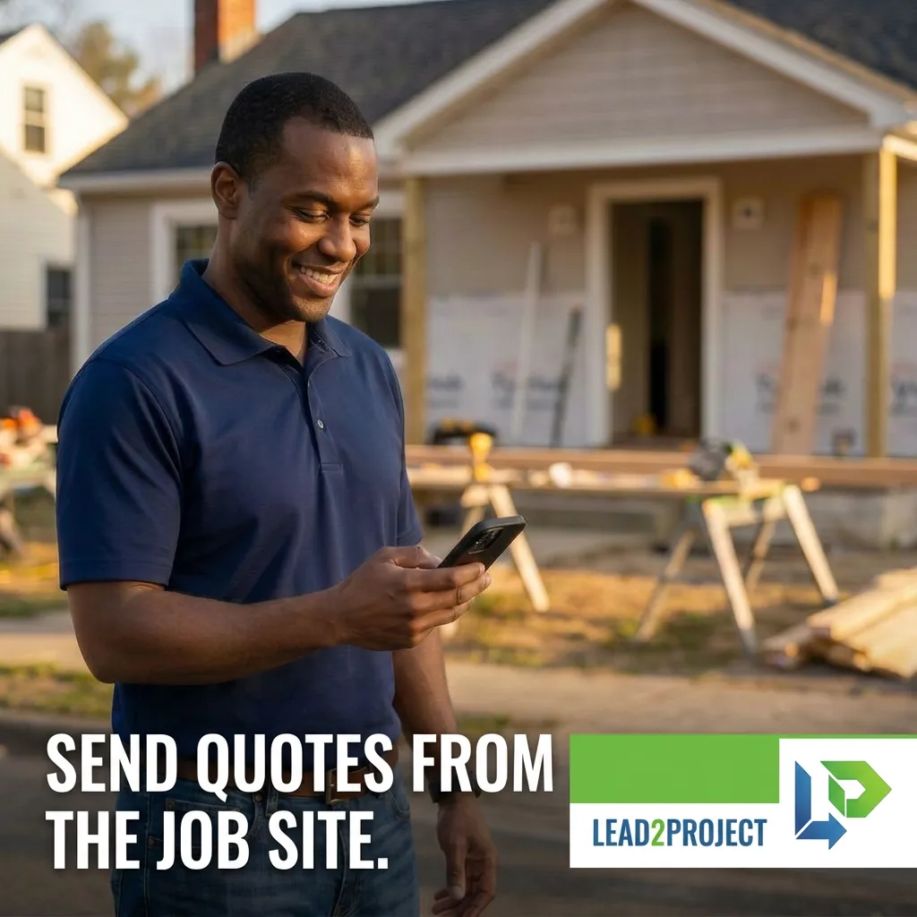 Contractor sending quotes from the job site