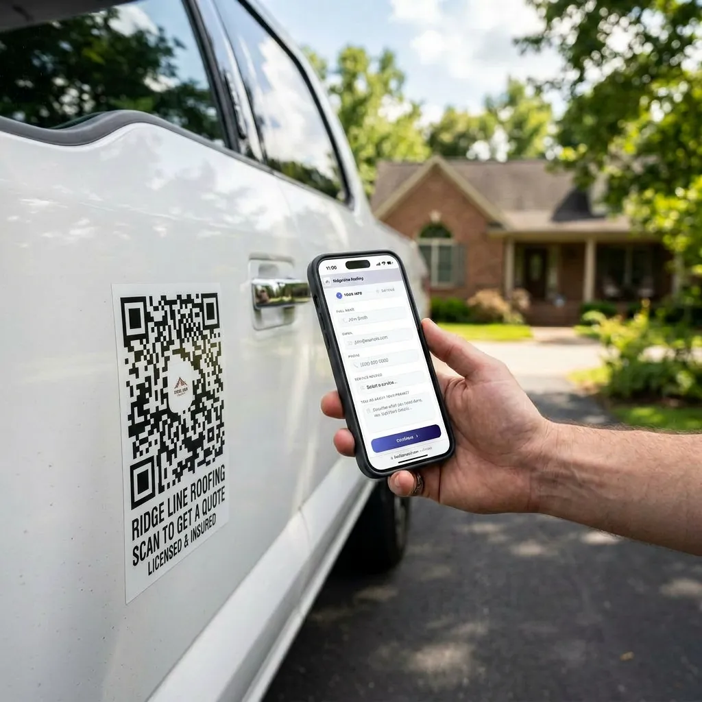 Scanning QR code on truck to get a quote
